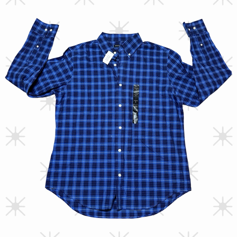 NEW Banana Republic Size Large ButtonUp long sleeve Shirt Preppy Business Casual